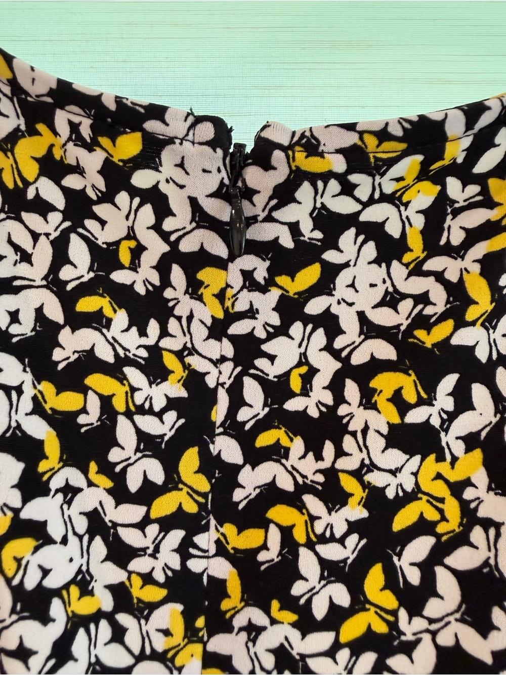 Michael Kors Black Tee Dress with Yellow and White Butterflies size XL - Picture 6 of 6